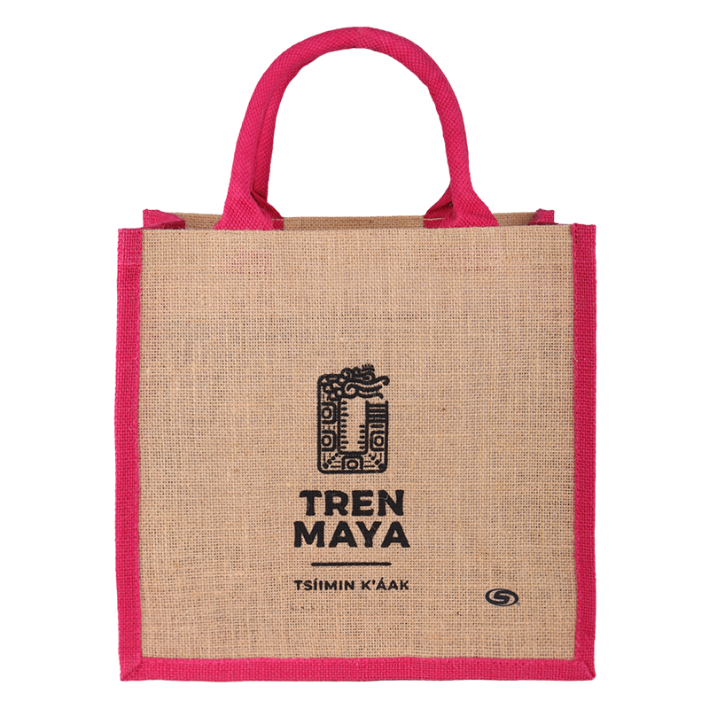 Bolsa De Mano Tren Maya Yute Rosa