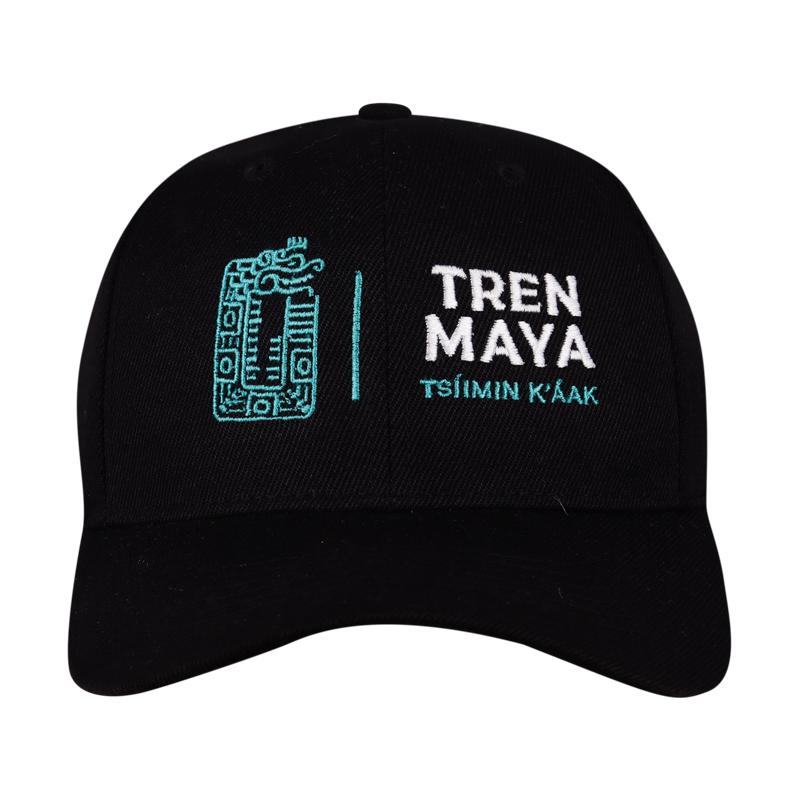 Gorra Tren Maya Velcro Negro Oficial