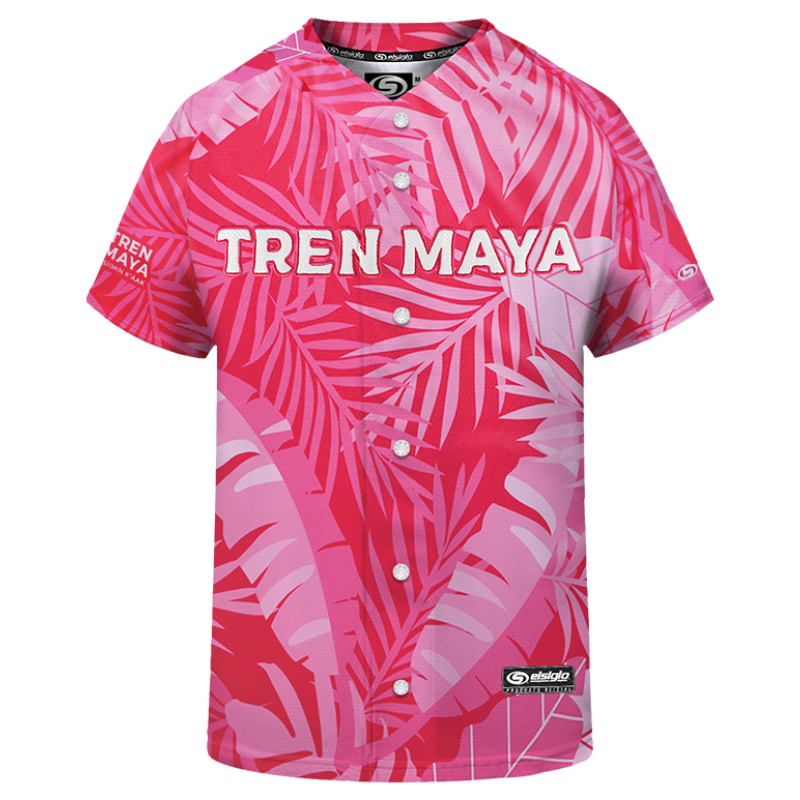 Jersey Tren Maya Rosa Hojas Infantil