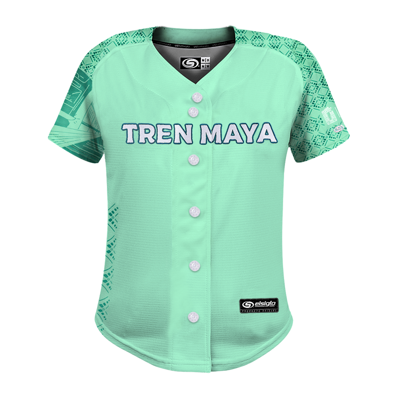Jersey Tren Maya Sub Menta Grecas Mangas Dama