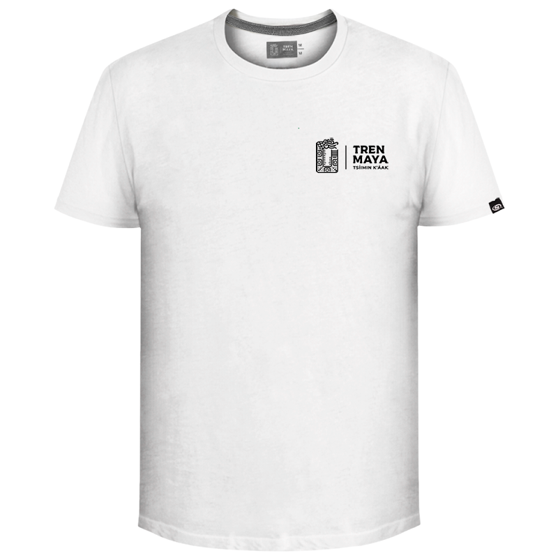 Playera Tren Maya Blanco Perfil Maya Caballero