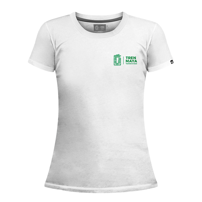 Playera Tren Maya Blanco Figuras Mayas Dama