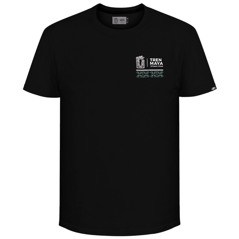 Playera Tren Maya Negro Perfil Maya Caballero