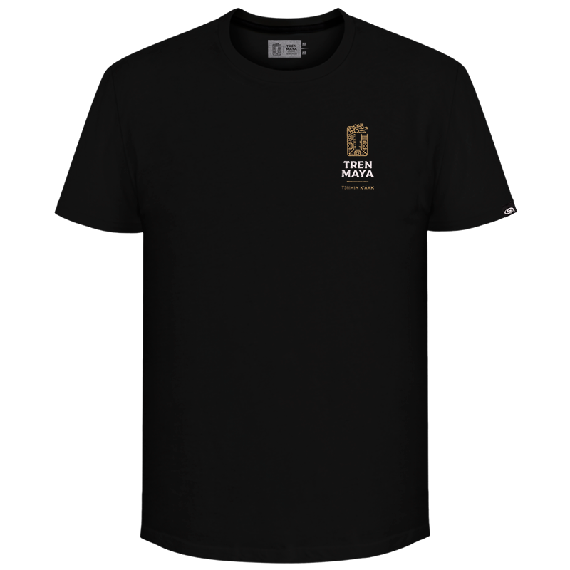 Playera Tren Maya Negra Jaguar Caballero
