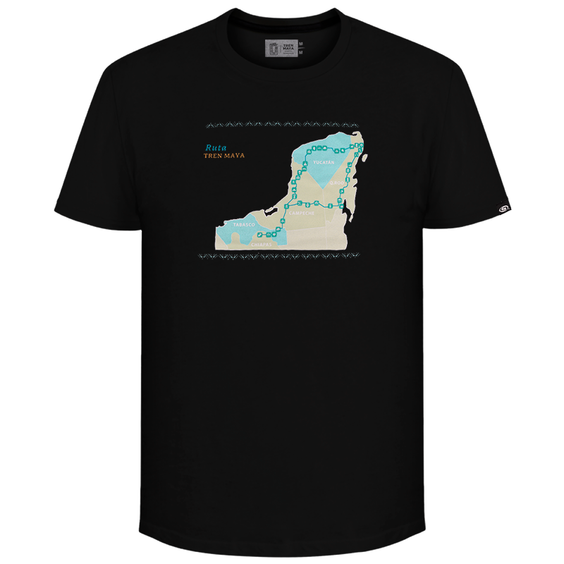 Playera Tren Maya Negro Ruta Caballero