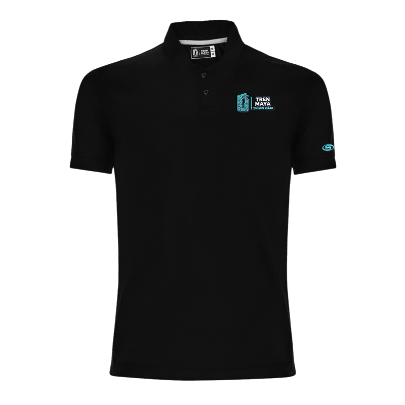 Playera Polo Tren Maya Negro Caballero