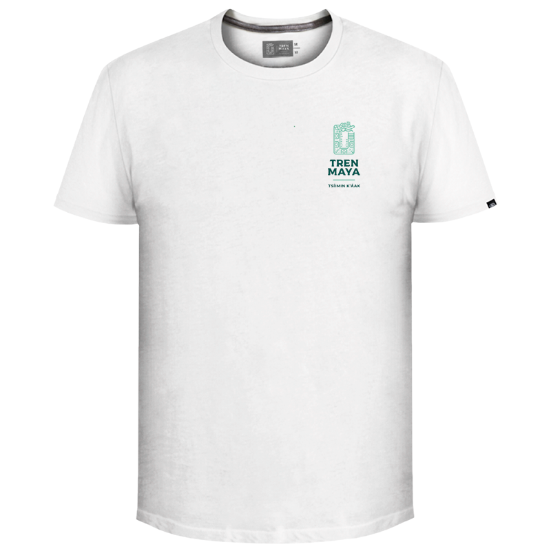 Playera Tren Maya Blanco León Figuras Caballero