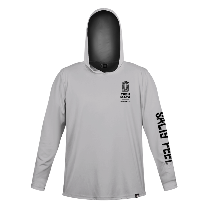 Playera Hoodie Tren Maya Gris Jaguar Salty Caballero