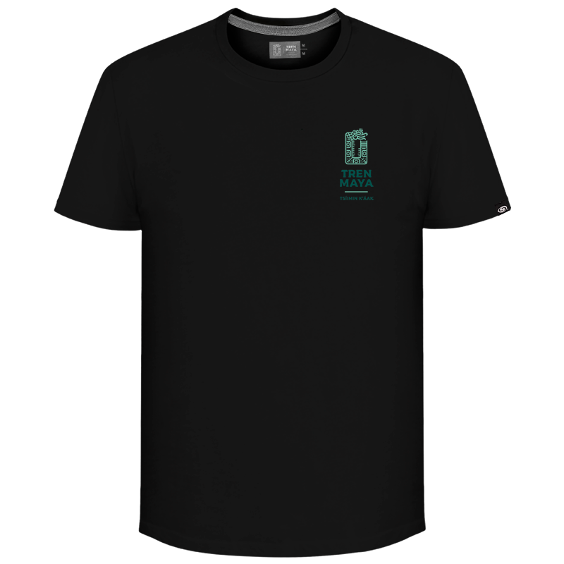 Playera Tren Maya Negro León Figuras Caballero