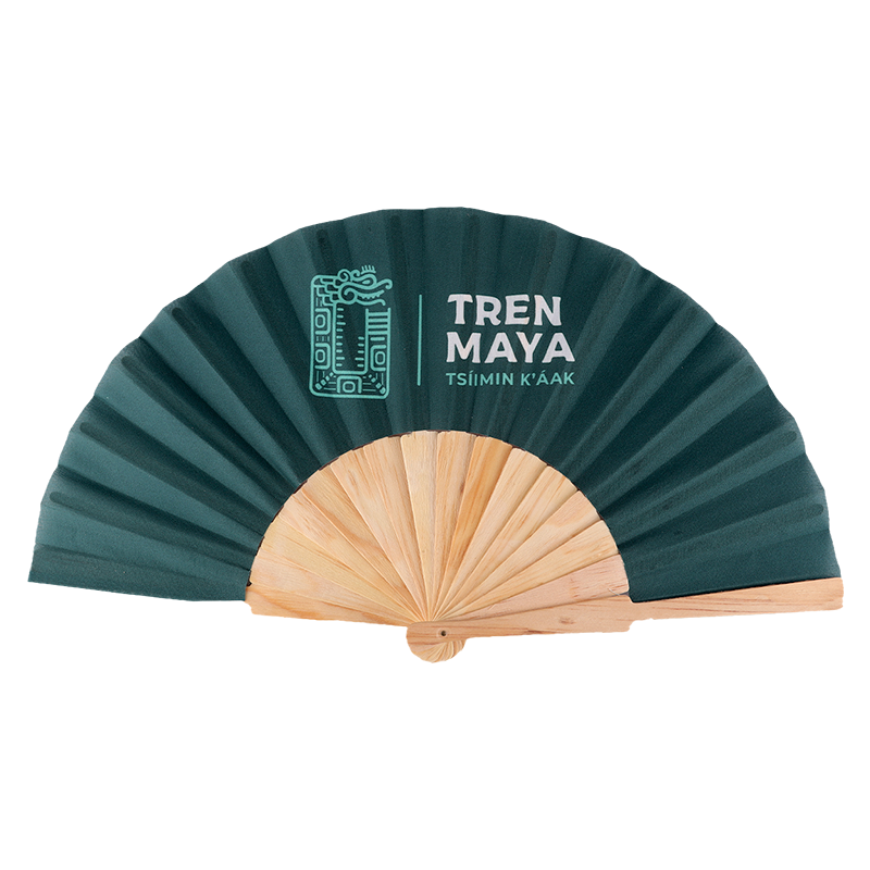 Abanico Tren Maya Verde Logo TM