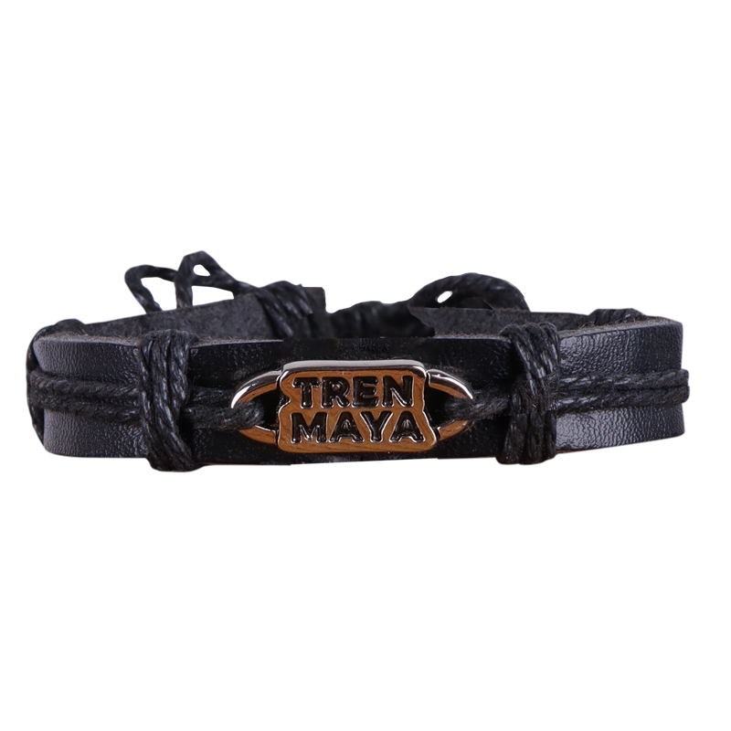 Brazalete Tren Maya Negro Letrero