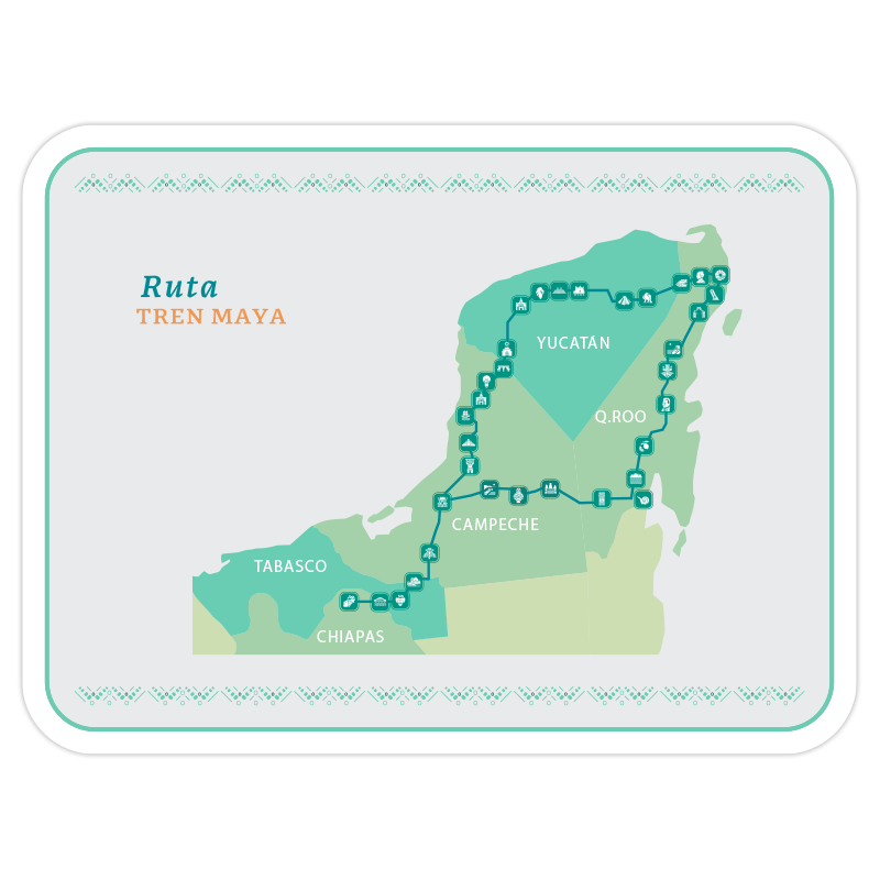 Calcomanía Tren Maya Ruta