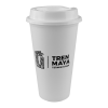 Vaso Tren Maya De Plástico Con Tapa